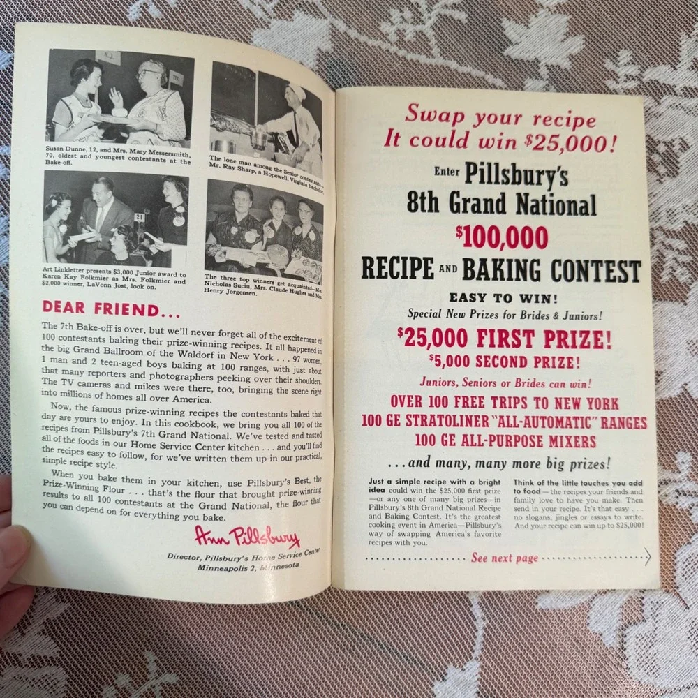 Pillsbury Cookbook 7th Grand National 1956 Multi Good Prize Winning Recipes